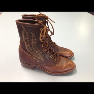 Vintage 80s leather Larry Roper western boots Sz 8